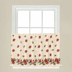 Saturday Knight, Ltd. Holiday Elegance Tier Curtain Pair