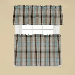 Saturday Knight, Ltd. Cooper Plaid Tier Kitchen Window Curtain Set Blue -Saturday Knight, Ltd.shop unnamed file 240