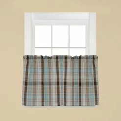 Saturday Knight, Ltd. Cooper Plaid Tier Kitchen Window Curtain Set Blue -Saturday Knight, Ltd.shop unnamed file 243