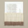 Saturday Knight, Ltd. Cielo Tier Kitchen Window Curtain Set Cream Brown