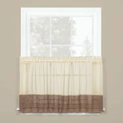 Saturday Knight, Ltd. Cielo Tier Kitchen Window Curtain Set Cream Brown -Saturday Knight, Ltd.shop unnamed file 283