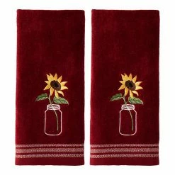 Saturday Knight, Ltd. 2-pack Sunflower In Jar Hand Towel Set