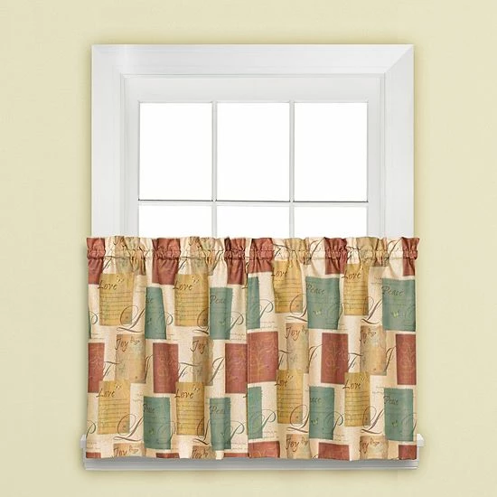 Saturday Knight, Ltd. Tranquility Tiered Window Curtains 3 Saturday Knight, Ltd. Tranquility Tiered Window Curtains