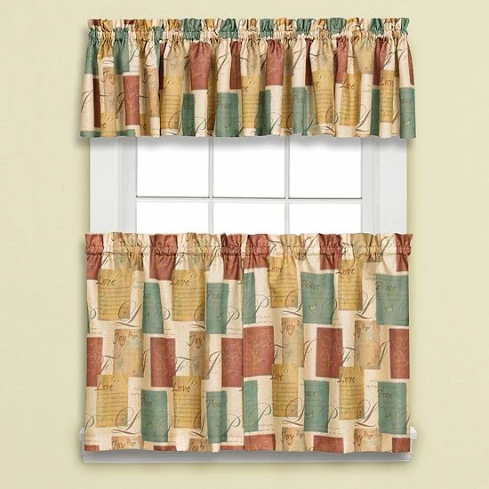 Saturday Knight, Ltd. Tranquility Tiered Window Curtains 4 Saturday Knight, Ltd. Tranquility Tiered Window Curtains - Image 2