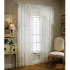 Saturday Knight, Ltd. Petite 1-pack Fleur Window Curtain White -Saturday Knight, Ltd.shop unnamed file 29