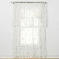 Saturday Knight, Ltd. Butterfly Lace Swag Window Valance - 56'' X 38'' White