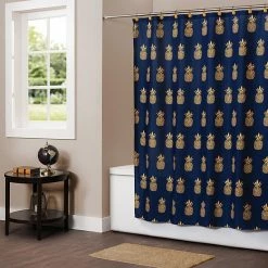 Saturday Knight, Ltd. Gilded Pineapple Fabric Shower Curtain -Saturday Knight, Ltd.shop unnamed file 628